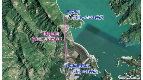 防淤隧道。2015年興建防淤隧道，整體隧道共分為：進水口、排砂隧道、出口消能工。進水口段長度為51.58公尺，隧道段長為1287公尺，出水口段長45公尺，設計流量為每秒1000立方公尺，預估每年將可排砂72萬立方公尺。