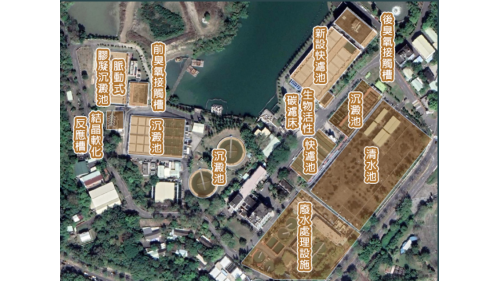 民國時代高屏地區公共給水澄清湖淨水場設施配置平面圖