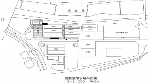 民國時期花蓮地區公共給水娑婆噹淨水場平面圖