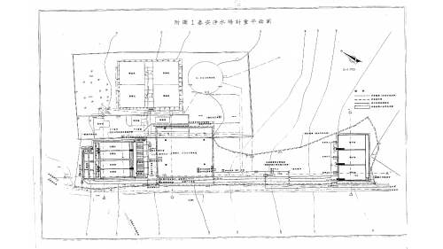 民國時期台東地區公共給水泰安淨水場平面圖