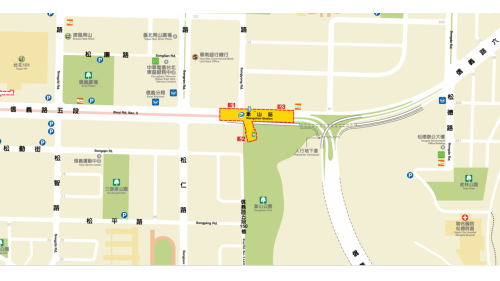 台北捷運信義線地下段象山站(R02)位置圖