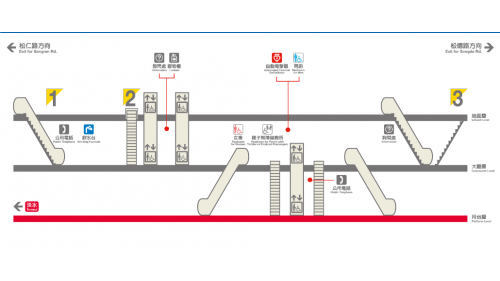 台北捷運淡水信義線地下段象山站(R02)平面圖