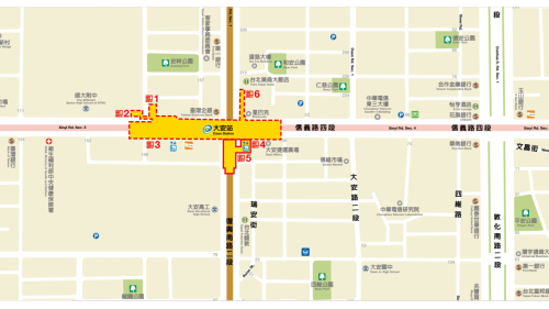 台北捷運信義線地下段大安站(R05)(BR09)位置圖