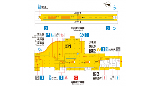 捷運淡水線高架段淡水站(R28)剖面相關位置圖