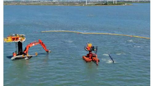 台電一期離岸風電示範風場海底電纜工程-設置防濁幕