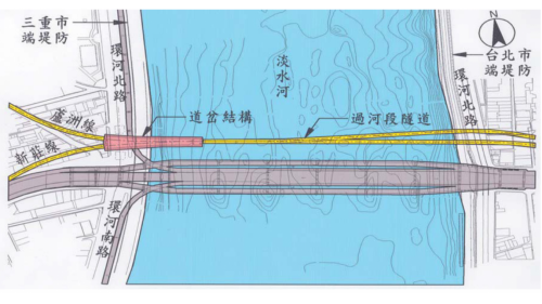 新莊線過河隧道位置圖