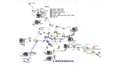 台北捷運軌道及機廠配置圖(104年情況)