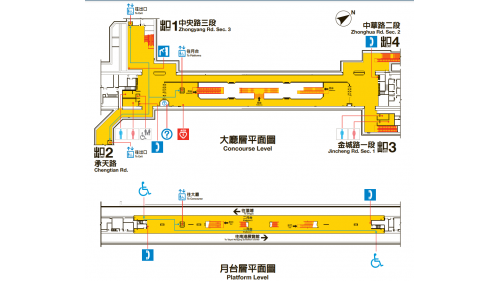 捷運板南線土城線沿線車站永寧站(BL02)平面圖