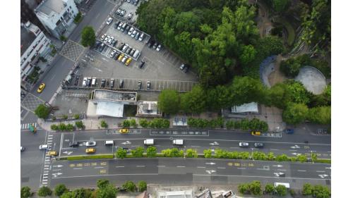 捷運板南線土城線沿線車站土城站(BL03)1、2號出口空拍