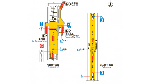 捷運板南線土城線沿線車站海山站(BL04)平面圖