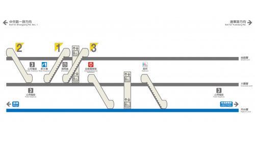 捷運板南線土城線沿線車站亞東醫院站(BL05)剖面相關位置圖