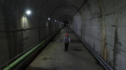 大甲溪流域德基水庫壩體內部通道