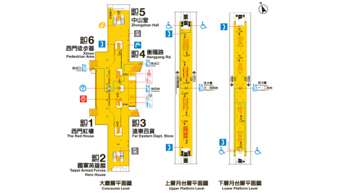 捷運板南線南港線沿線車站西門站(BL11/G12)平面圖