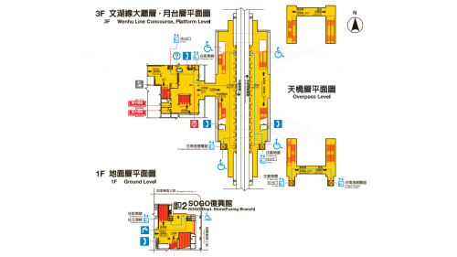 捷運板南線南港線忠孝復興站(BL15/BR10)位置圖