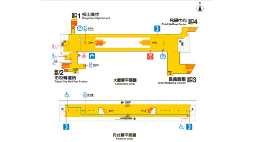 捷運板南線南港線市政府站(BL18)平面圖