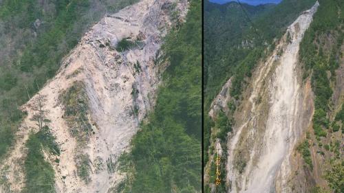 大甲溪流域德基水庫921地震邊坡搶修畫面