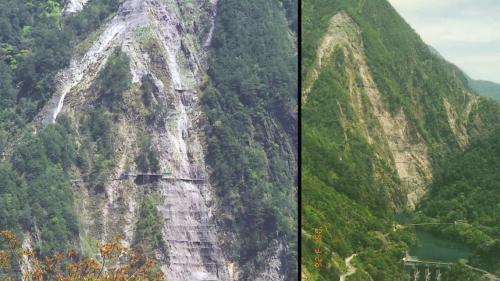 大甲溪流域德基水庫921地震邊坡搶修畫面