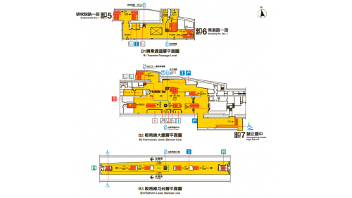 捷運板南線南港線南港展覽館站(BL23/BR24)平面圖