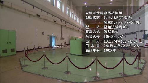 大甲溪流域馬鞍電廠兩部水輪發電機組