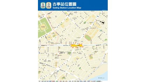 捷運松山新店線之新店線古亭站(G09/O05)位置圖