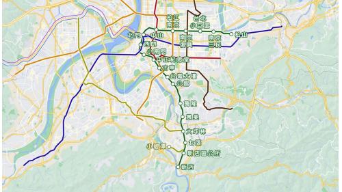 捷運松山新店線唯一一條與所有捷運營運路線皆能轉乘的路線