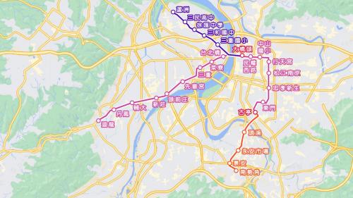 中和新蘆線路線代號為O，代表色為橘色，採用傳統鋼輪鋼軌高運量捷運系統，全線皆地下化，建設長度為31.6公里，營運長度為31.6公里，路線使用標準軌距1,435公釐，以古亭站及大橋頭站為界，分為中和線、新莊線及蘆洲線，沿線設有26座車站及3座機廠。