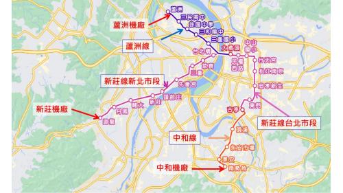  中和新蘆線路線代號為O，代表色為橘色，採用傳統鋼輪鋼軌高運量捷運系統，全線皆地下化，建設長度為31.6公里，營運長度為31.6公里，路線使用標準軌距1,435公釐，以古亭站及大橋頭站為界，分為中和線、新莊線及蘆洲線，沿線設有26座車站及3座機廠。