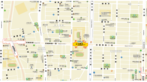 捷運中和新蘆線新莊線台北市段沿線車站-中山國小站(O10)位置圖