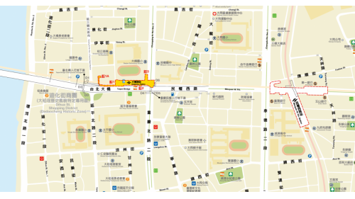 捷運中和新蘆線新莊線新北市段沿線車站-大橋頭站(O12)位置圖