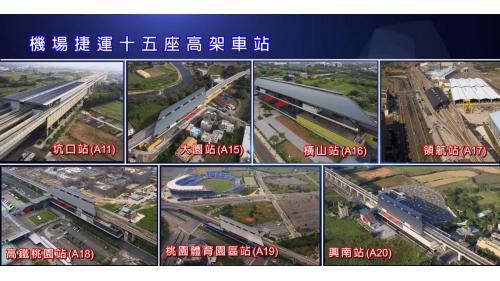 桃園機場捷運線十五座高架車站