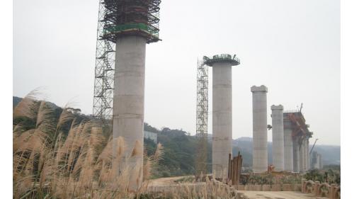 桃園機場捷運線主要結構施工-高架橋單軌單箱全跨預鑄箱型橋梁