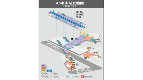 桃園機場捷運沿線車站-泰山站(A5)立體圖