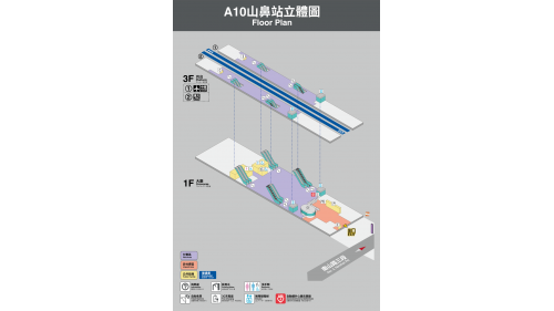 桃園機場捷運沿線車站-山鼻站(A10)立體圖