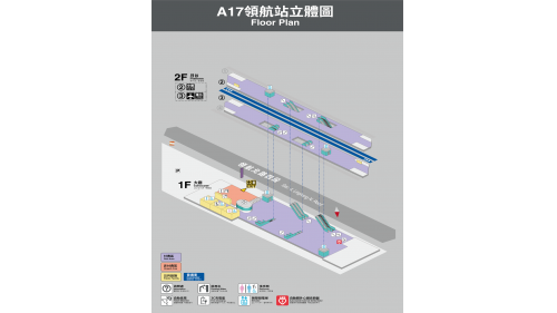 桃園機場捷運沿線車站-領航站(A17)立體圖