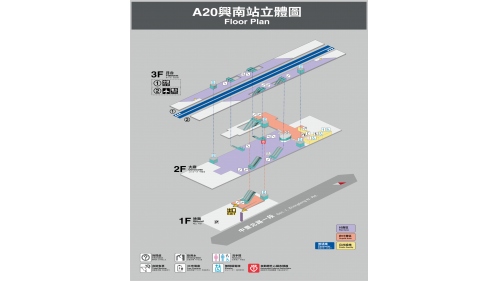 桃園機場捷運沿線車站-興南站(A20)立體圖