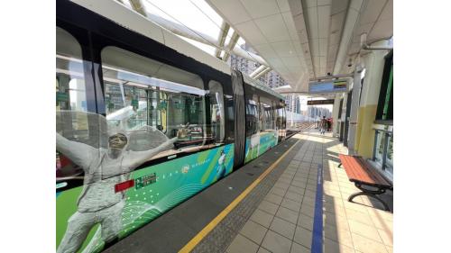 淡海輕軌綠山線沿線車站-淡金北新站-無閘門式月台