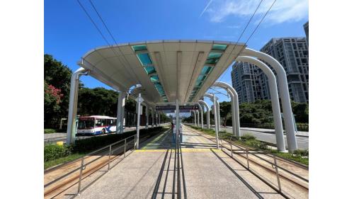 淡海輕軌綠山線沿線車站-濱海沙崙站-站體設施