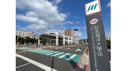 淡海輕軌藍海線沿線車站-台北海洋大學站-位於濱海路三段