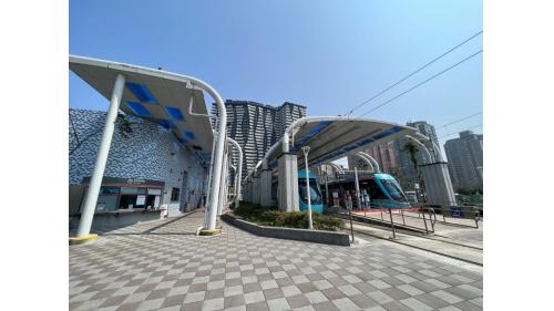淡海輕軌藍海線沿線車站-淡水漁人碼站-站體設施