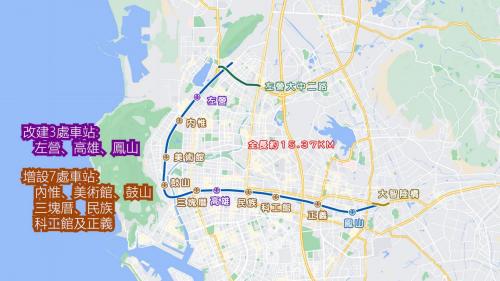 高雄市區鐵路地下化-工程範圍