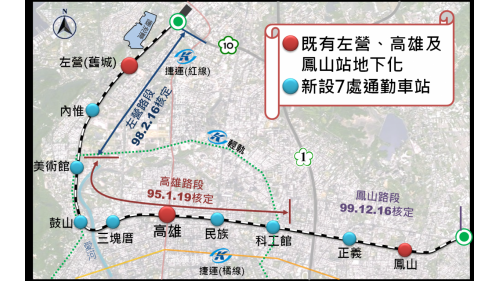 高雄市區鐵路地下化-高雄鐵路地下化路線圖