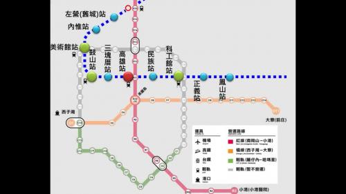 高雄市區鐵路地下化-高雄鐵路地下化與捷運路線圖
