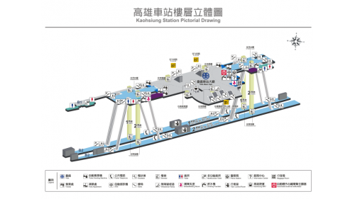 高雄市區鐵路地下化-高雄車站樓層立體圖