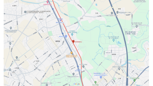 高雄捷運紅線沿線車站介紹-橋頭糖廠站(R22A)位置