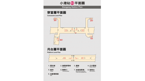 高雄捷運紅線沿線車站介紹-小港站(R3)-平面圖