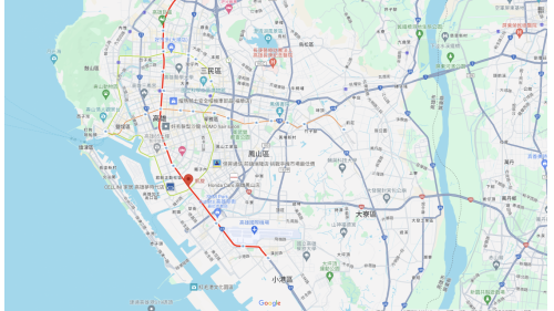 高雄捷運紅線沿線車站介紹-凱旋站(R6)位置