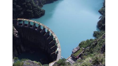 石門水庫上游榮華壩蓄水原貌