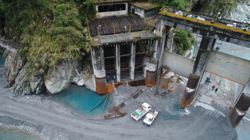 木瓜溪流域銅門電廠在水簾壩的頭水隧道取水口