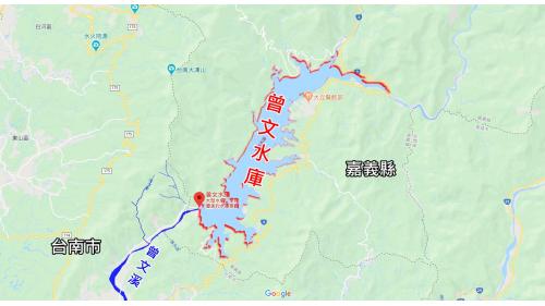 榮工處承建曾文水庫工程之曾文水庫位置