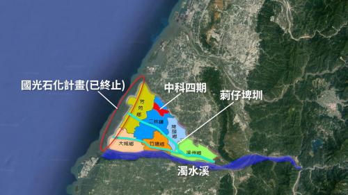 濁水溪集集攔河堰北聯絡渠道灌溉區域圖